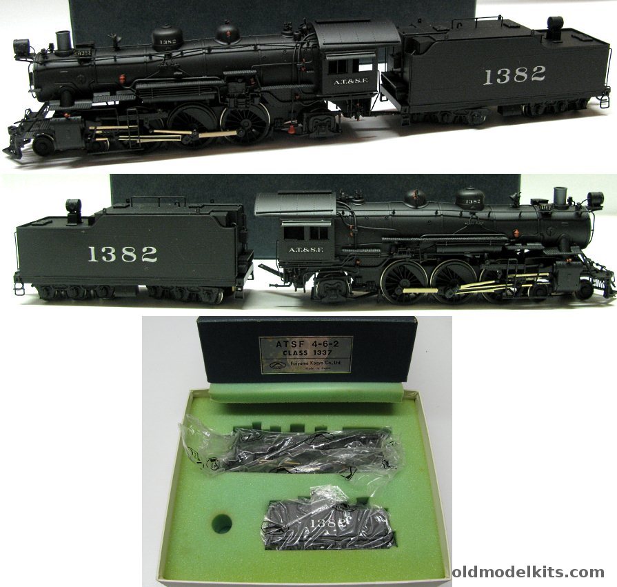 Fujiyama Kogyo Co HO Brass Sante Fe (ATSF) 4-6-2 Pacific Class 1337 Locomotive and Tender - HO Scale plastic model kit